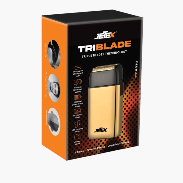 ⁦מכונת גילוח JETEX ALPHA SHAVER TRIBLADE TZ-2430 GOLD⁩ – תמונה ⁦2⁩